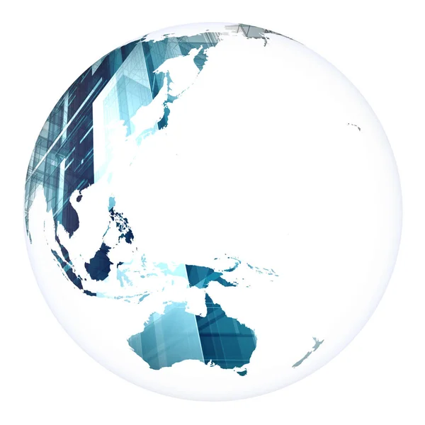 Planète Terre concept projet sphère. Blanc isolé — Photo