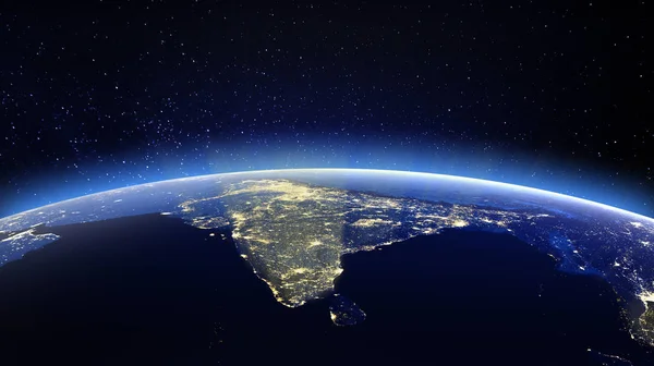 印度。这幅图像由美国国家航空航天局提供的元素 — 图库照片