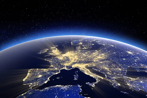 Europe. Elements of this image furnished by NASA — Stock Photo, Image