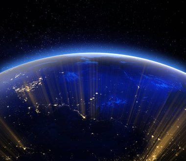 Planet earth şehir ışıkları. Na tarafından döşenmiş bu görüntü unsurları