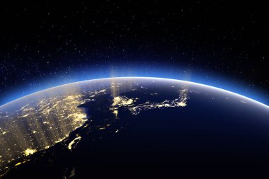 Dünya'dan alan dünya küre. Bu görüntü bir şekilde döşenmiş b unsurları