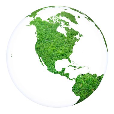 Planet Earth konsept proje küre. Beyaz izole