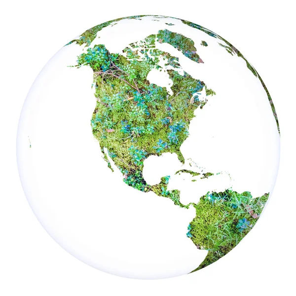 Planeta Tierra concepto proyecto esfera. Blanco aislado —  Fotos de Stock