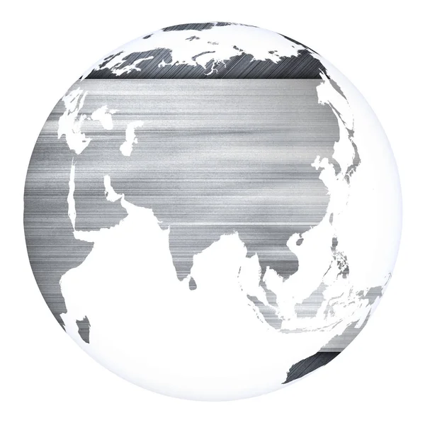 Planet Earth konsept proje küre. Beyaz izole — Stok fotoğraf