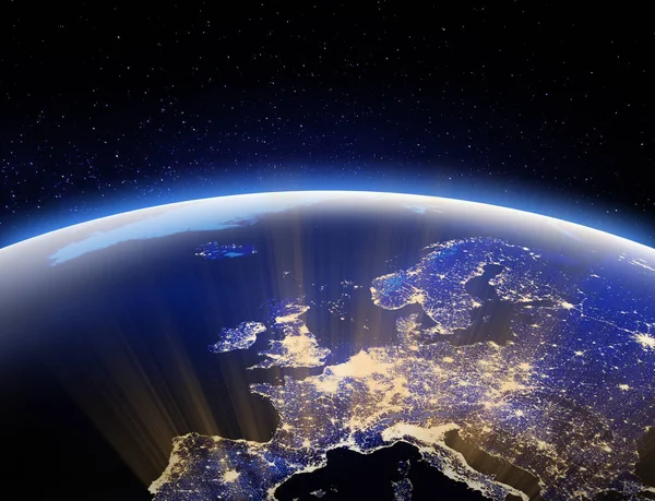 De wereld vanuit de ruimte - Europa. Elementen van dit beeld ingericht door Nasa 3D-rendering — Stockfoto