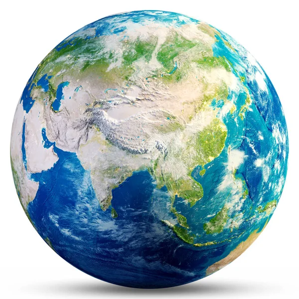 Πλανήτης γη - Ασία 3d rendering — Φωτογραφία Αρχείου