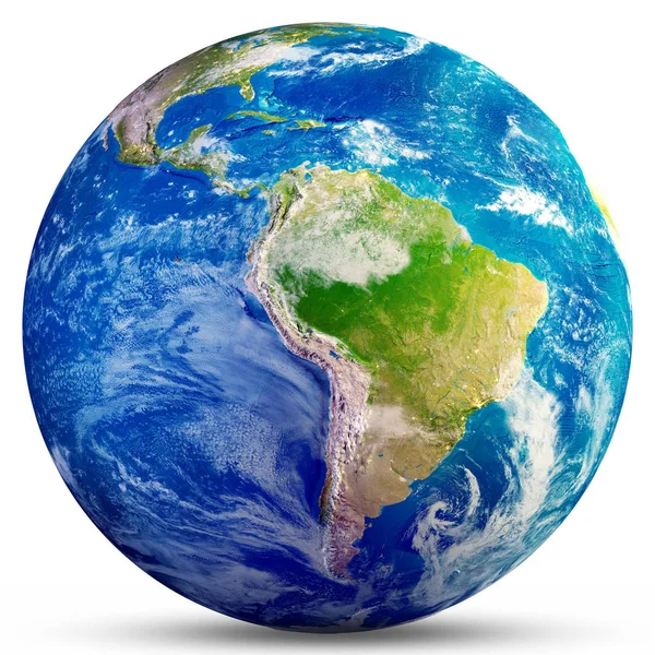 地球 - 南アメリカ 3 d レンダリング — ストック写真