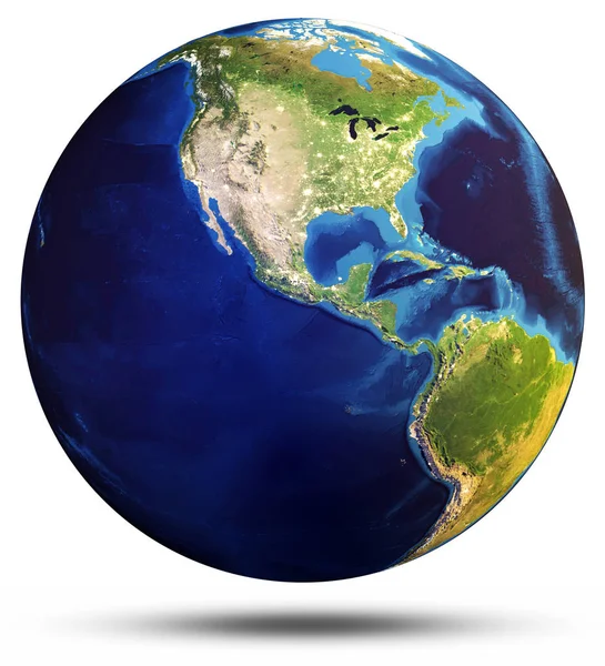 行星地球全球 3d 渲染 — 图库照片