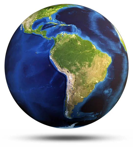 3d render Planet Earth beyaz izole — Stok fotoğraf