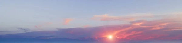 Sunrise summer sky panorama — Stock Photo, Image