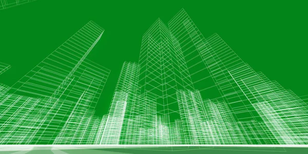 City konceptet 3d-rendering — Stockfoto