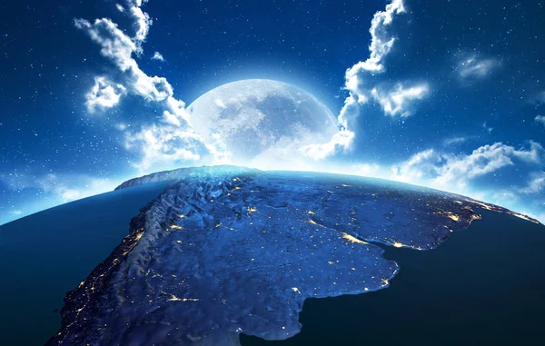 Güney Amerika. 3D render