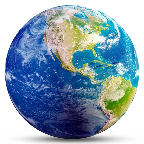 Planet Erde - Amerika 3D-Darstellung — Stockfoto
