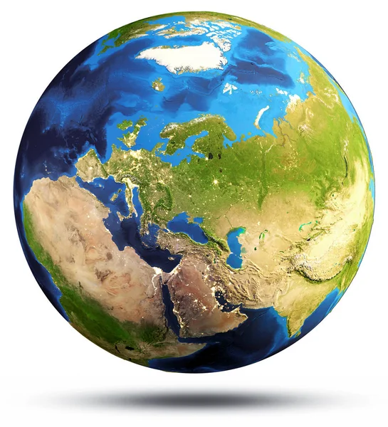 Planeten jorden karta 3d-rendering — Stockfoto