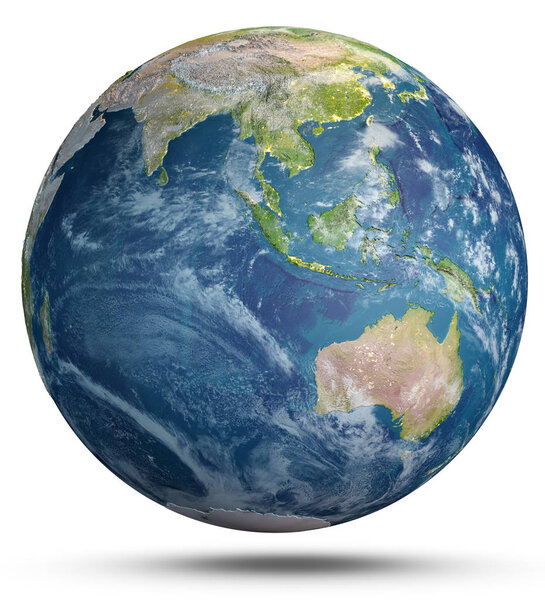 География планеты Земля. 3d-рендеринг
