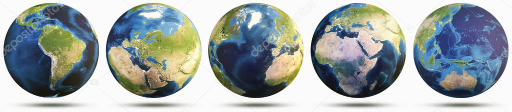 Planet Earth clear globe set