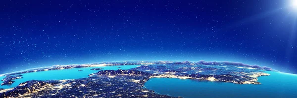 Evropa město světel v noci — Stock fotografie