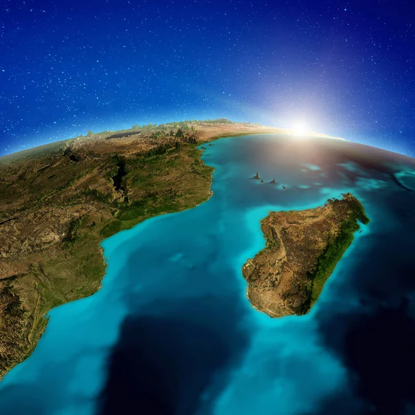 非洲、马达加斯加空间背景 — 图库照片