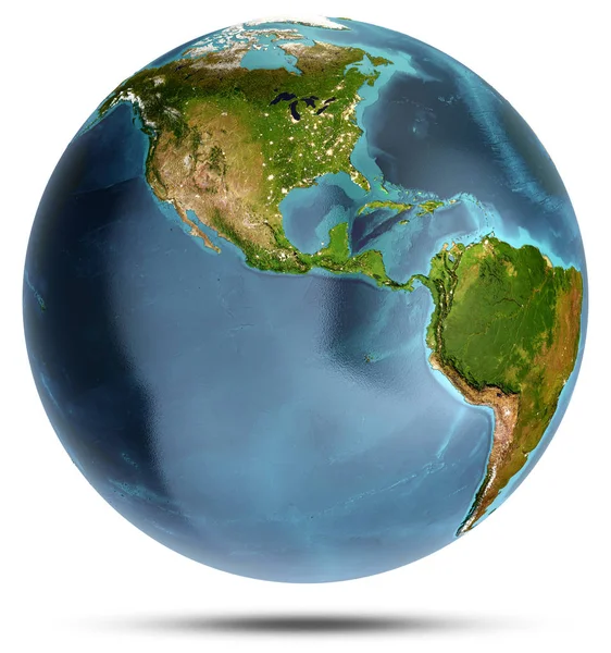 Bolygó Föld földrajz. 3D-leképezés — Stock Fotó