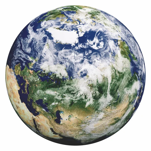 Planetjorden på vit — Stockfoto