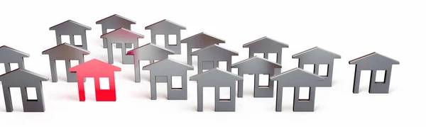 Immobilienkonzept 3D-Rendering — Stockfoto