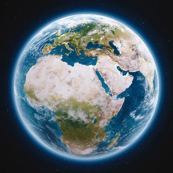 Planeet Aarde aardbol 's nachts — Stockfoto