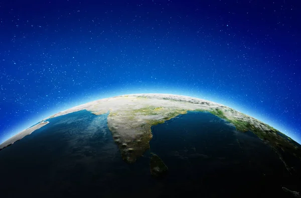 India vanuit de ruimte — Stockfoto