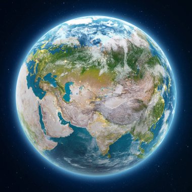 Geceleri Dünya gezegeni.