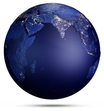 Dünya Gezegeni Kavramı. 3B görüntüleme