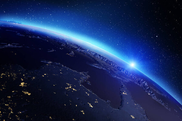 Planet Earth from space. 3d rendering