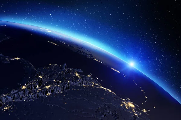 Karte des Planeten Erde. 3D-Darstellung — Stockfoto