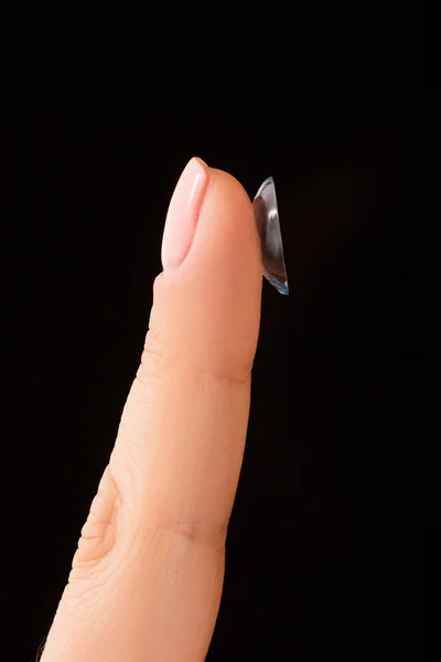 Closeup of woman putting contact lenses — Stock Photo, Image