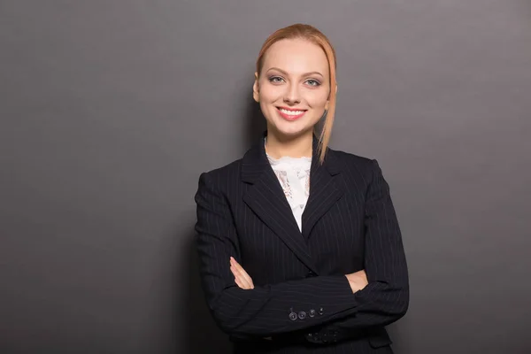 Business woman posing in studio — Stock Photo, Image