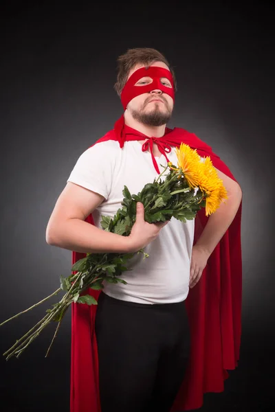 Superhelden-Mann verliebt — Stockfoto