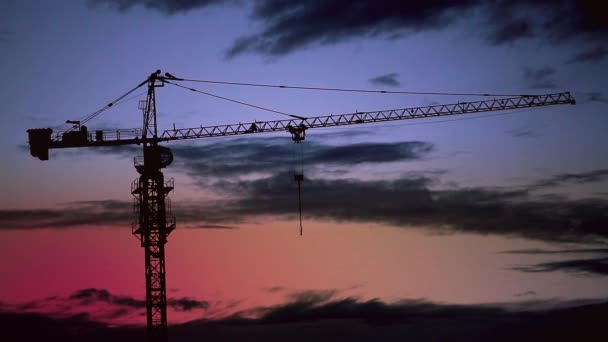 Construction crane on sky background — Stock Video