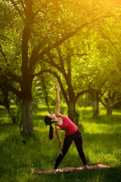 Posa yoga triangolo esteso . — Foto Stock