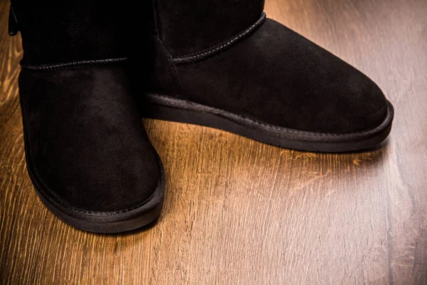 Close up view of new pair of winter boots. — Stock Photo, Image