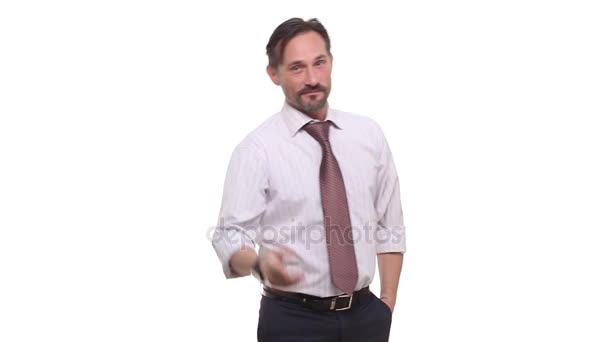 Businessman showing different emotions — Stock Video