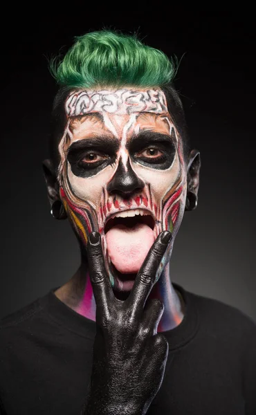 Maquillaje de monstruo, hombre con cara de zombie, retrato de estudio .: fotografía de stock © svyatoslavlipik #168471840 | Depositphotos Maquillaje de monstruo, hombre con cara de zombie, retrato de estudio .: fotografía de stock © svyatoslavlipik #168471840 | Depositphotos