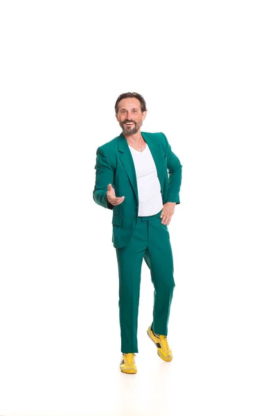 Bel homme en costume vert — Photo