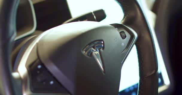 Electric vehicle Tesla model X — Stock Video