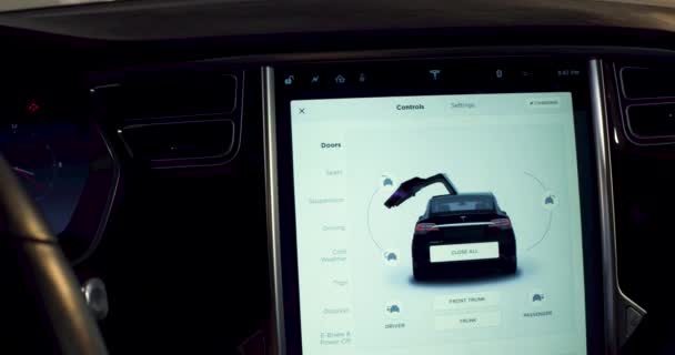 Advanced technology- Tesla car model X — Stock Video