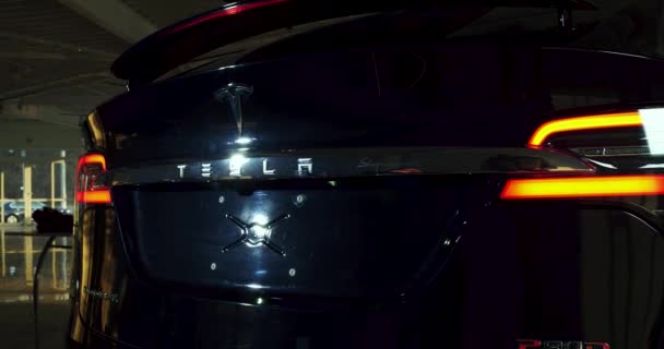 Tecnologia avanzata- Tesla modello auto X — Video Stock