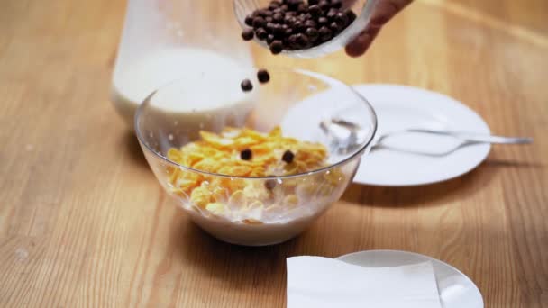 Mix Of Chocolate And Yellow Cornflakes — 비디오