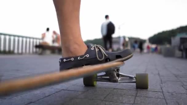 European Man Walking In Warm Summer Evening — Stock video