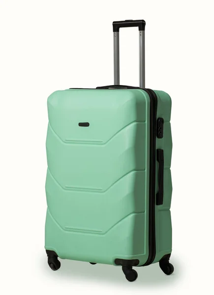 Plast resväska med hjul. — Stockfoto
