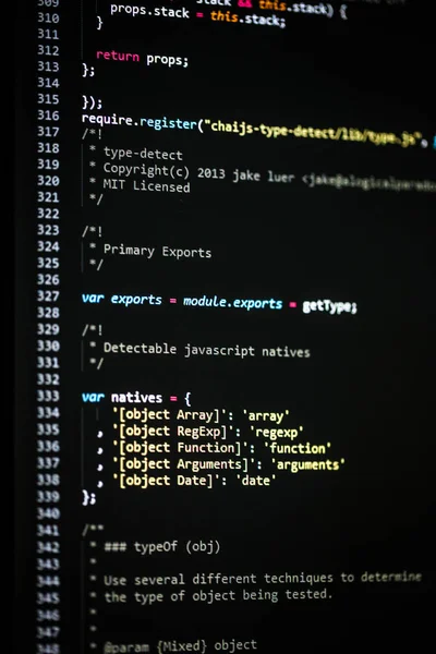 Código de programación del desarrollador de software — Foto de Stock