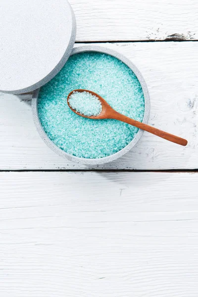 Vaso di sale marino blu — Foto Stock