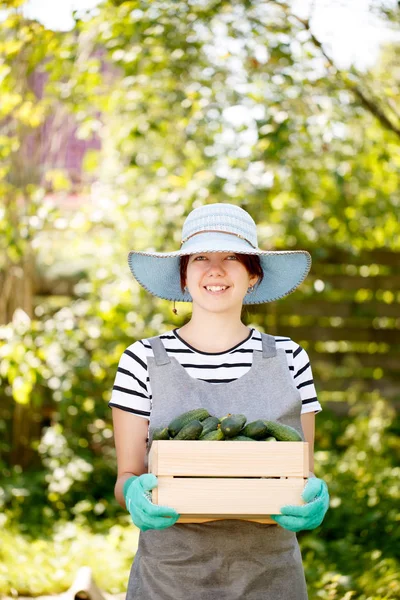 Foto van gelukkig brunette landbouwingenieur — Stockfoto