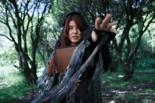 Fantasy photo of black witch — Stock Photo, Image